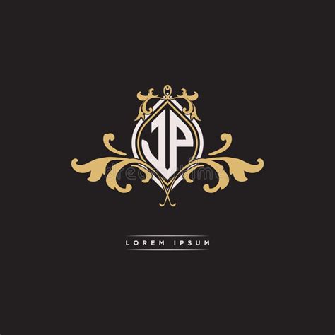 JP Logo Monogram Ornamental Geometric Vintage Style Stock Vector - Illustration of lettering ...