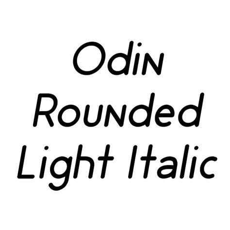 Odin Rounded Light Italic font - Free fonts on Creazilla | Creazilla