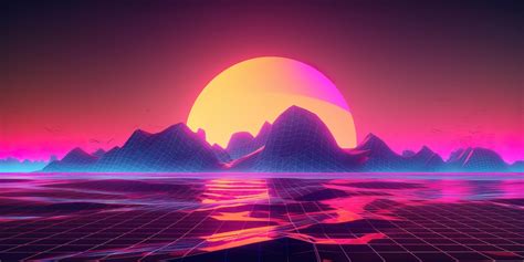 Premium Photo | Aesthetically pleasing Synthwave Retrowave wallpaper ...