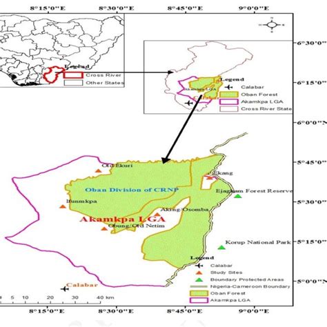 Map of Cross River National Park Showing the Study Locations ...