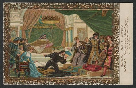 k1870) EARLY 1900's POSTCARD IN COLOUR:HAMLET, ACT 3, SCENE 2 DEATH ...