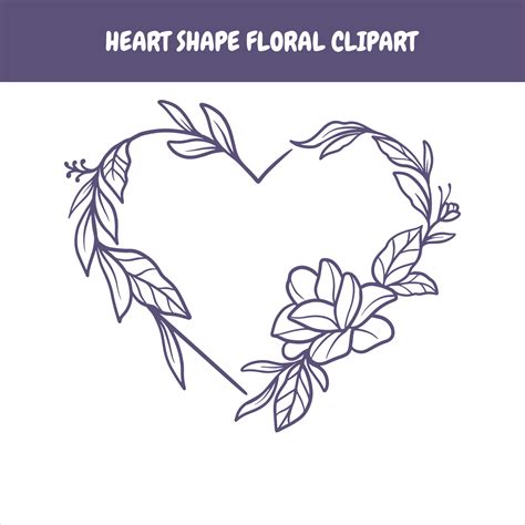 Floral Heart Shaped 22533082 Vector Art at Vecteezy