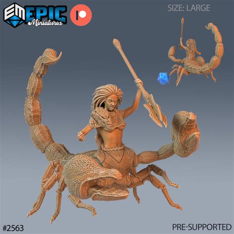 3D Printable Scorpion Arachne Spear / Arachnid Human Hybrid / Female ...