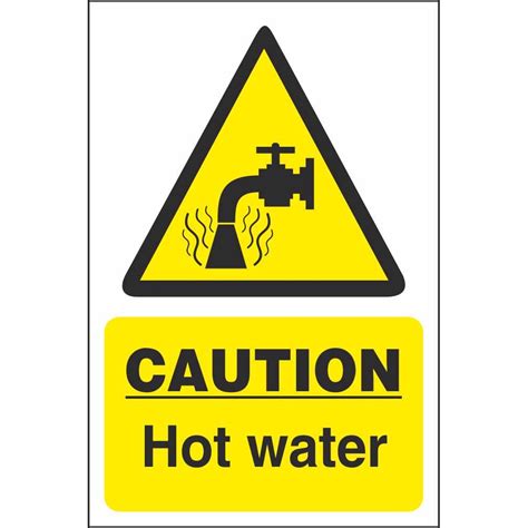 Caution Hot Water Kitchen Hazard Signs | Food Hazard Safety Signs