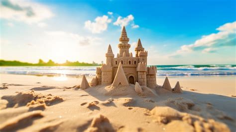 Premium AI Image | Sand Castle on Beach