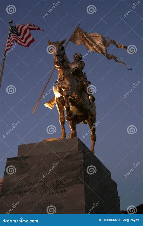 Joan of Arc statue stock photo. Image of joan, maid, flag - 1668666