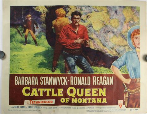 CATTLE QUEEN OF MONTANA, STARRING RONALD REAGAN, Set of 7 Lobby Cards ...