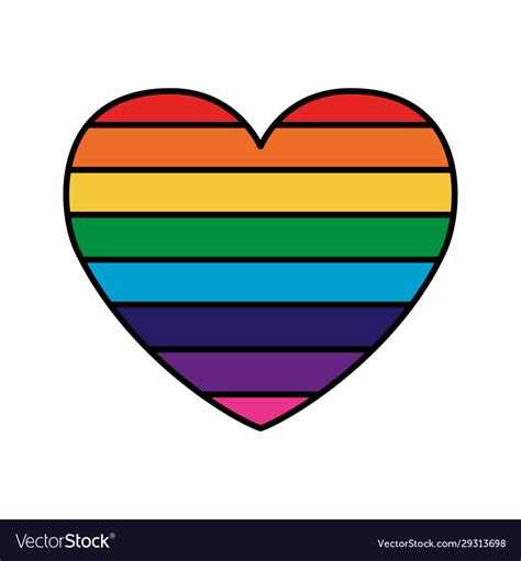 Flag gay with rainbow colors in heart Royalty Free Vector