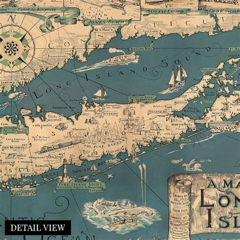 1933 Long Island NY Map Old Map of Long Island NY Vintage Long Island ...