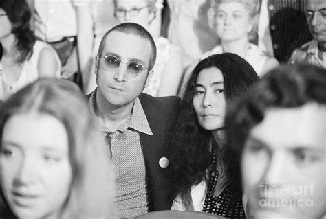 John Lennon Wshort Haircut & Yoko Ono Photograph by Bettmann - Fine Art ...