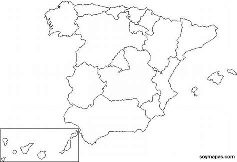 Mapa de España: Mapa de españa en blanco