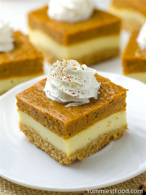 Pumpkin Cheesecake Bars – Recipe from Yummiest Food Cookbook