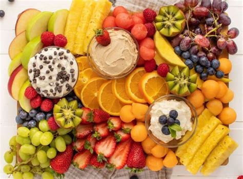 Fresh Fruit Platter with Dips - The Kitchen Magpie