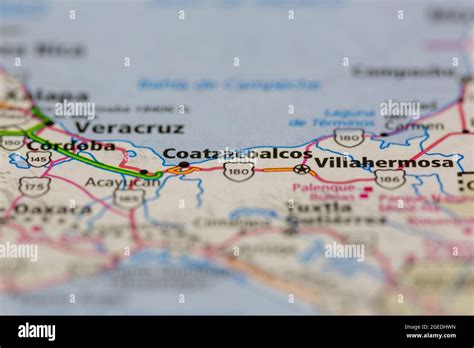 Coatzacoalcos Mexico shown on a road map or Geography map Stock Photo - Alamy