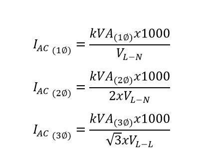 kVA into Amp Calculators, formula, chart, convert and transformer