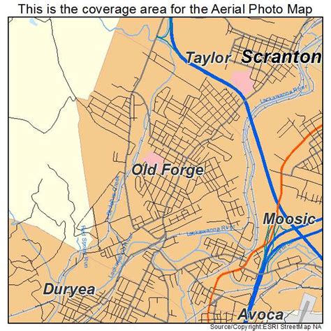 Aerial Photography Map of Old Forge, PA Pennsylvania