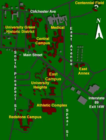 University of Vermont Campus Map