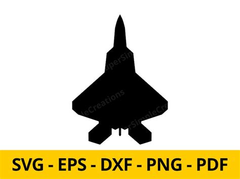 F-22 Raptor Silhouette Clipart Warbird Svg Fighter Plane Svg Plane ...