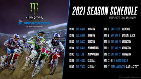 Breaking News: The 2021 Monster Energy Supercross Series Schedule ...