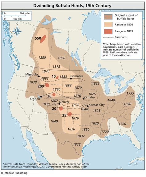 Historic extent of American Bison herds. The... - Maps on the Web