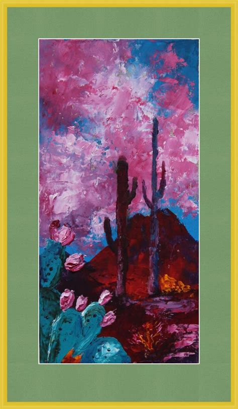 Arizona Painting Original Art Cactus Painting National Park | Etsy