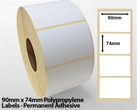 90mm x 74mm Polypropylene Labels - Permanent Adhesive | LabelMetrics