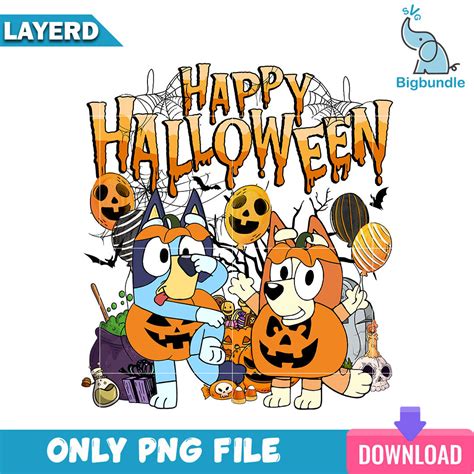 Happy halloween bluey and bingo, Bluey halloween png, instant download