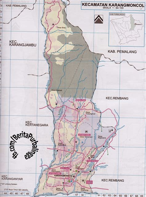 Peta Kecamatan Karangmoncol (Kodepos: 53355) | Download Peta Purbalingga Lengkap | Ukuran Besar ...