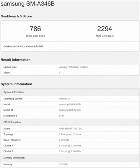 Samsung Galaxy A34 5G pops up on Geekbench with key specs - GSMArena.com news