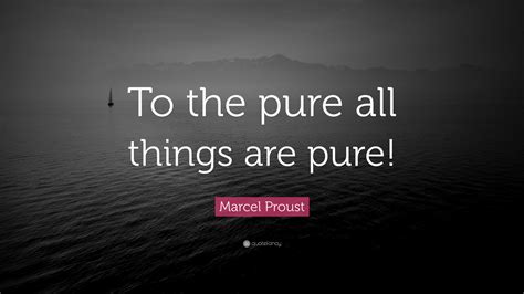 Marcel Proust Quote: “To the pure all things are pure!”