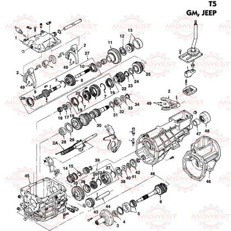 Parts Illustration T5 5 Speed Manual Transmission — Midwest Transmission Center