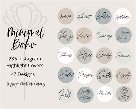 Minimalist Instagram Highlight Covers Sage Green Lifestyle - Etsy