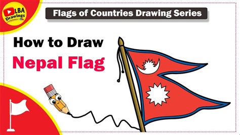 Nepal Flag Drawing | Countries Flags Drawing Series in 2022 | Flag ...