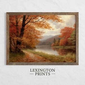 Vintage Fall Landscape Painting Fall Wall Art Fall Oil Painting Fall ...