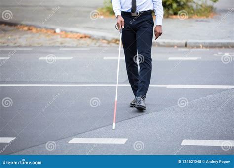 Blind Person Walking on Street Stock Photo - Image of blindness, icon: 124521048