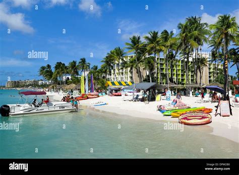 Water sport activities on Palm Beach on Caribbean Island of Aruba Stock Photo - Alamy