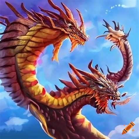 Eastern dragon illustration on Craiyon