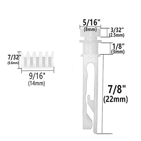 BOOHAO 24 Pack Vertical Blind Stem Replacement White Stems Vertical Blind Clips Replacement with ...