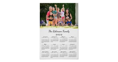 Your Photo and Name Personalized 2022 Calendar Poster | Zazzle