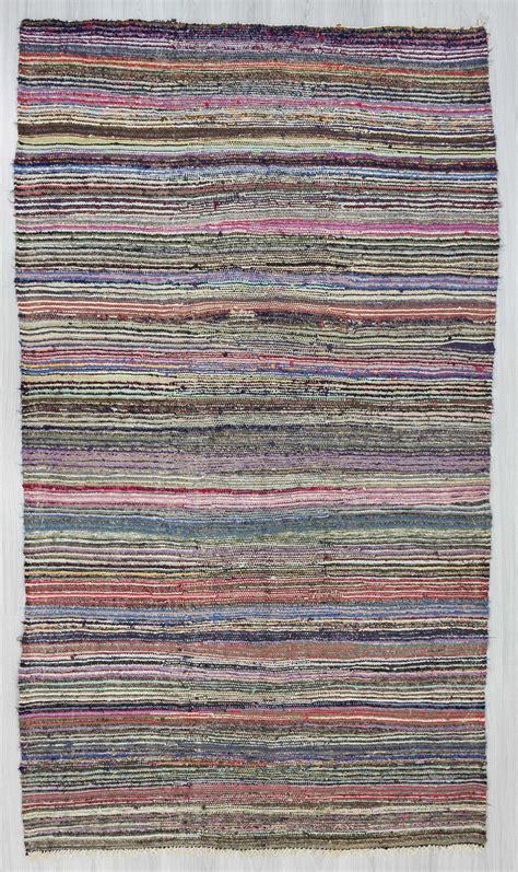 Vintage striped rag rug