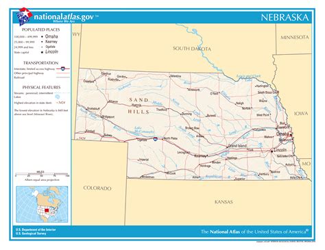 Large Administrative Map Of Nebraska State With Roads - vrogue.co