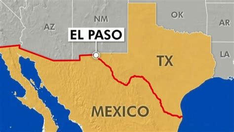 El Paso Texas Mexico Border Map