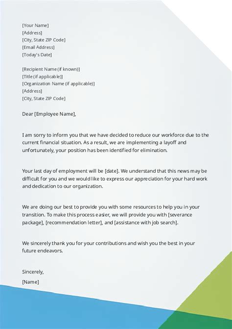 Free Word Template: Announce A Layoff Letter Template, 56% OFF