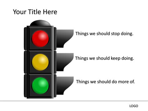 PowerPoint Slide - Traffic Signal Diagram - Multicolor - 3 Lights - mp-198 | CrystalGraphics.com