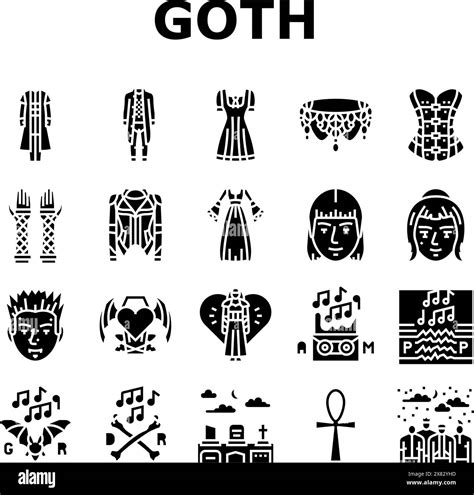 goth subculture punk gothic y2k icons set vector Stock Vector Image & Art - Alamy