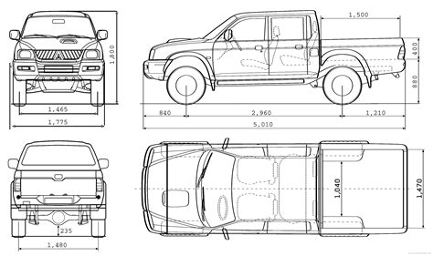 Pin by Peter Theodoor on DRAWING | Mitsubishi, Blueprints, Pickup trucks