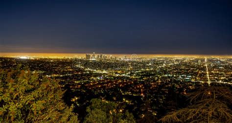 Los Angeles LA City Night View from Griffith Observatory Stock Photo ...