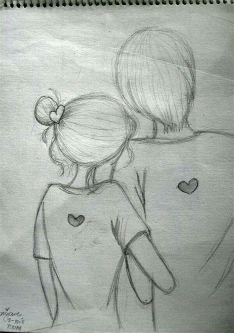 Sketches Of Love, Girl Drawing Sketches, Art Drawings Sketches Simple ...