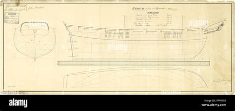 Brig-sloop HMS Eugenie - plans Stock Photo - Alamy