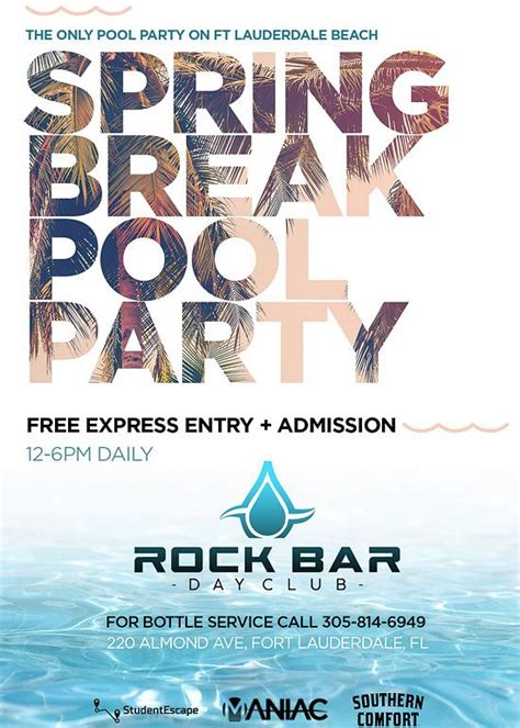 Rock Bar Day Club Tickets at Rock Bar Day Club in Fort Lauderdale by Rock Bar - Fort Lauderdale ...